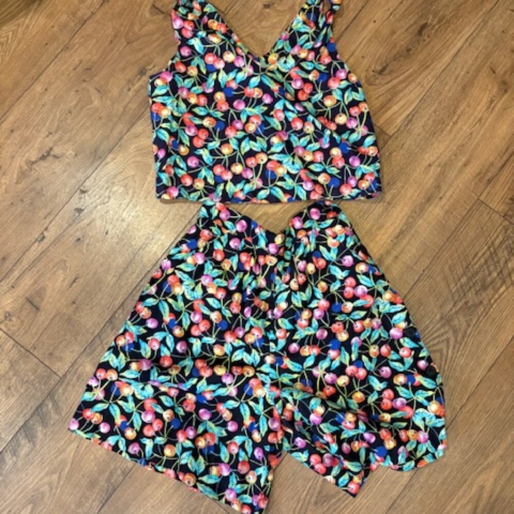 Vintage Cherry Printed Coord Set